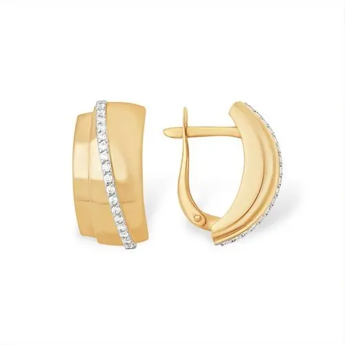 Серьги с английским замком из красного золота