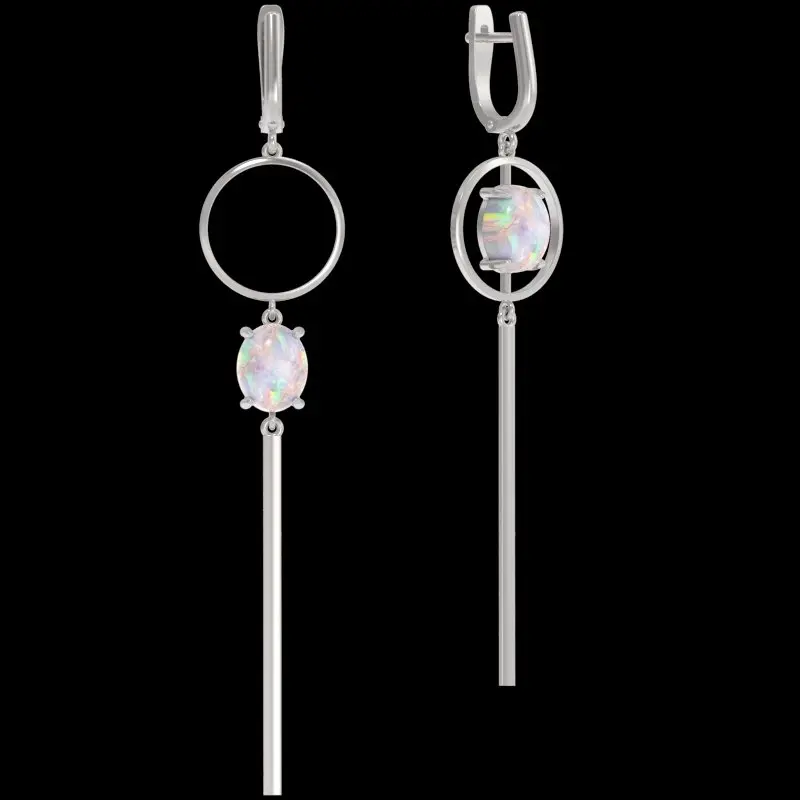 Серьги подвесные из серебра