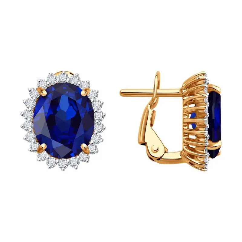 Серьги с английским замком из красного золота