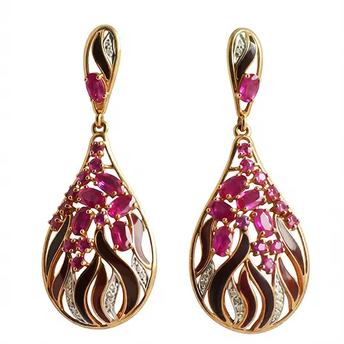 Серьги с английским замком из красного золота