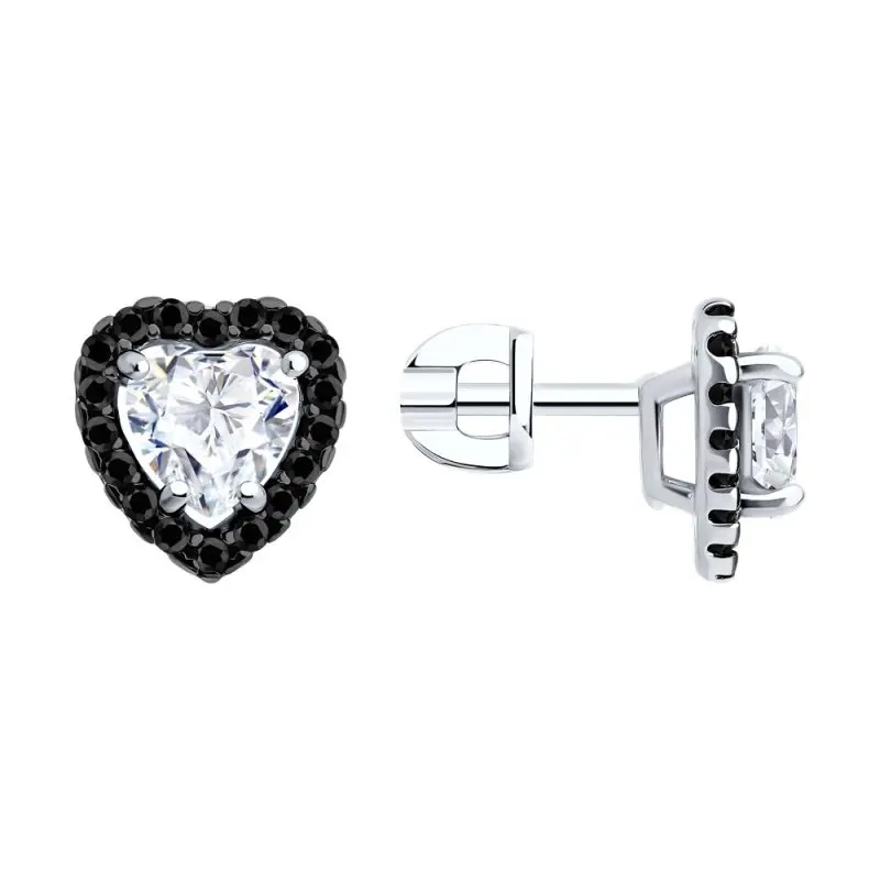 Серьги пуссеты из серебра