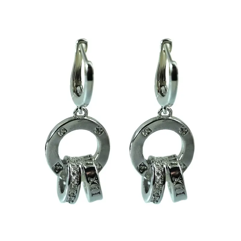 Серьги подвесные из серебра