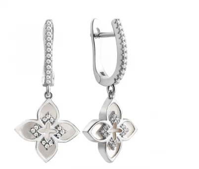 Серьги подвесные из серебра