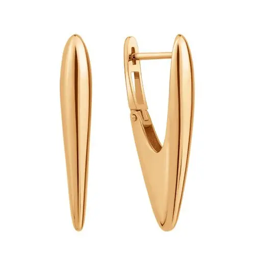 Серьги с английским замком из красного золота