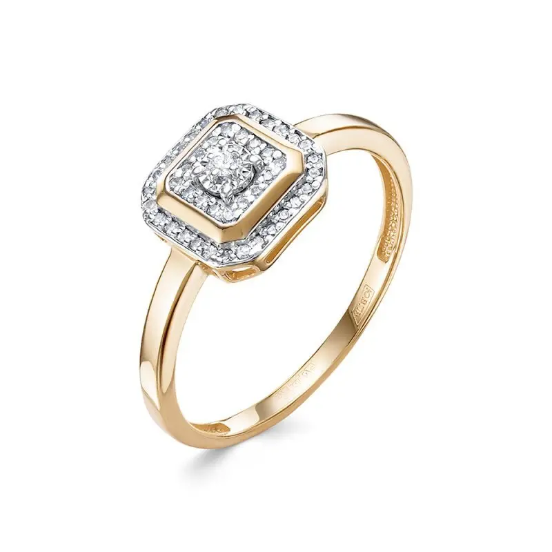 Кольцо декоративное из комбинированного золота