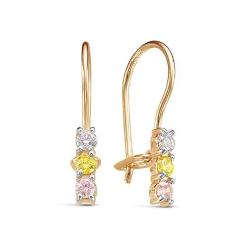Серьги детские из красного золота