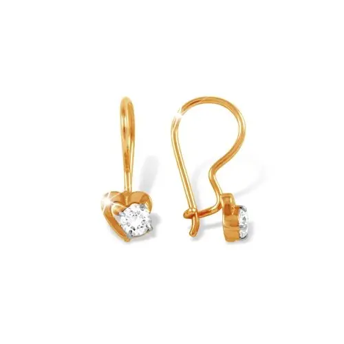 Серьги детские из красного золота