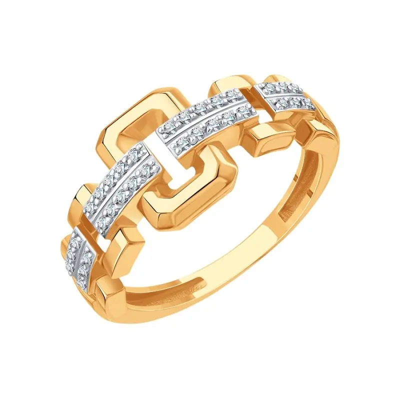 Кольцо декоративное из комбинированного золота