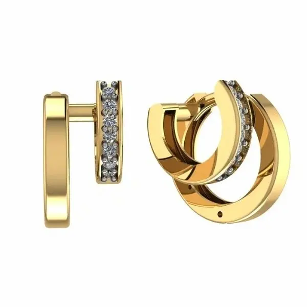 Серьги с английским замком из красного золота