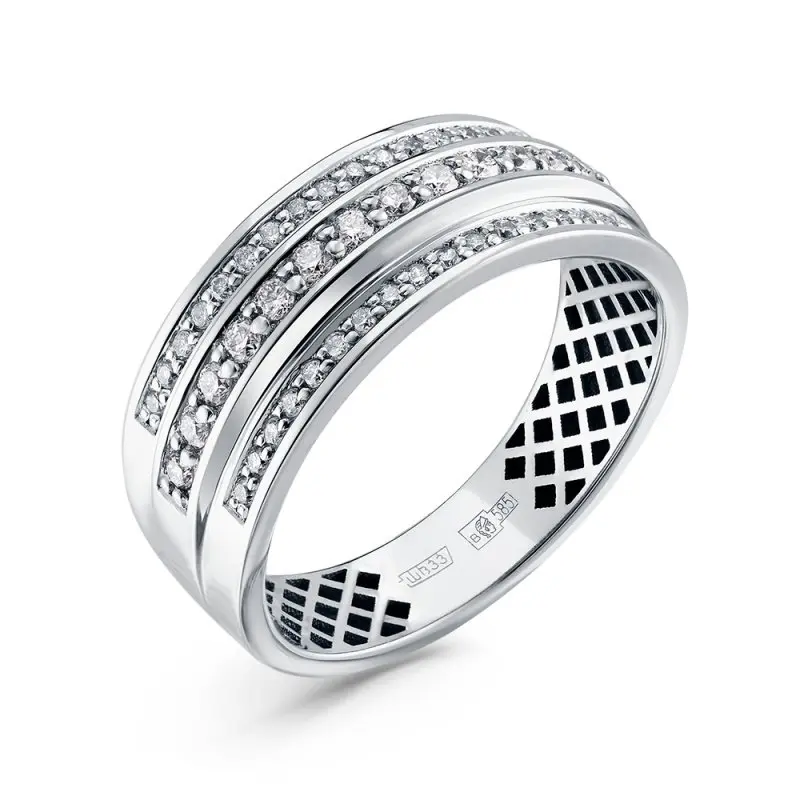 Кольцо декоративное из белого золота