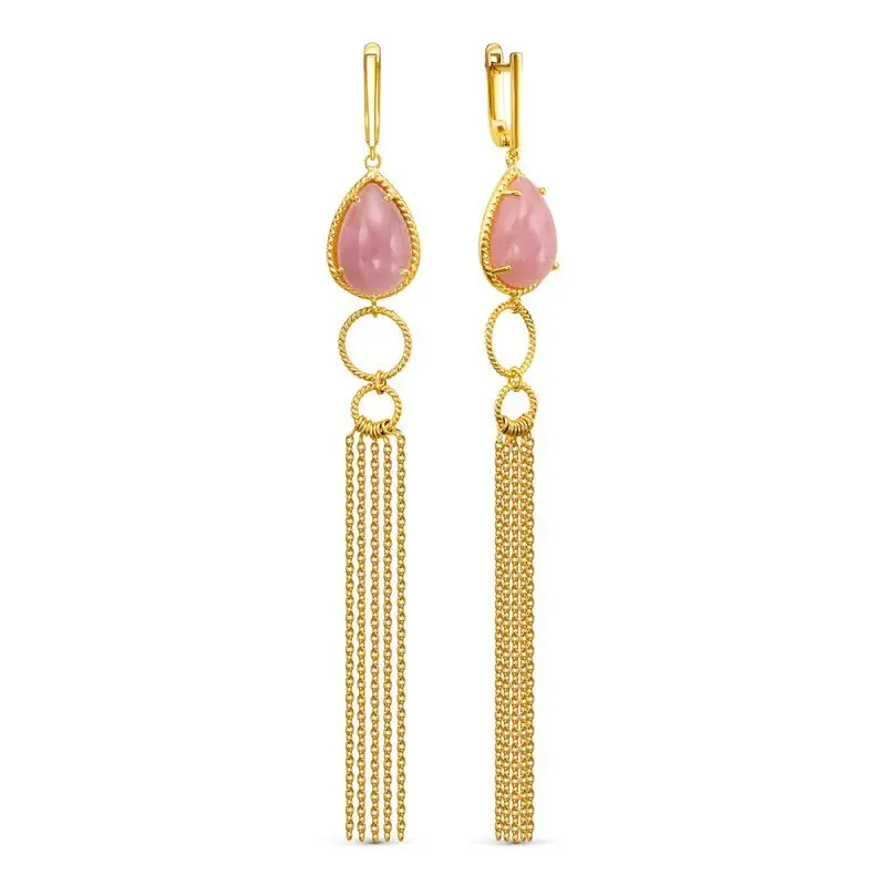 Серьги подвесные из позолоты