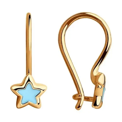 Серьги детские из красного золота