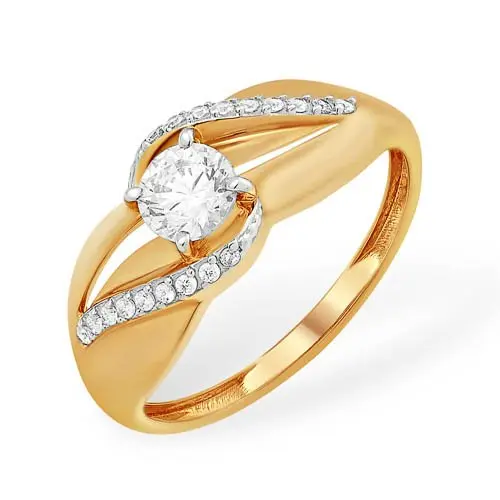 Кольцо декоративное из красного золота вид 1