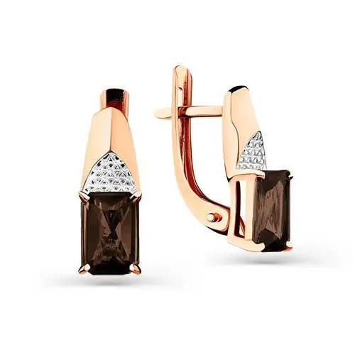 Серьги с английским замком из красного золота