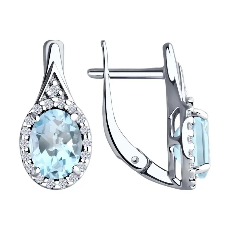 Серьги с английским замком из серебра