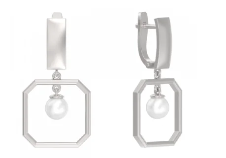 Серьги подвесные из серебра