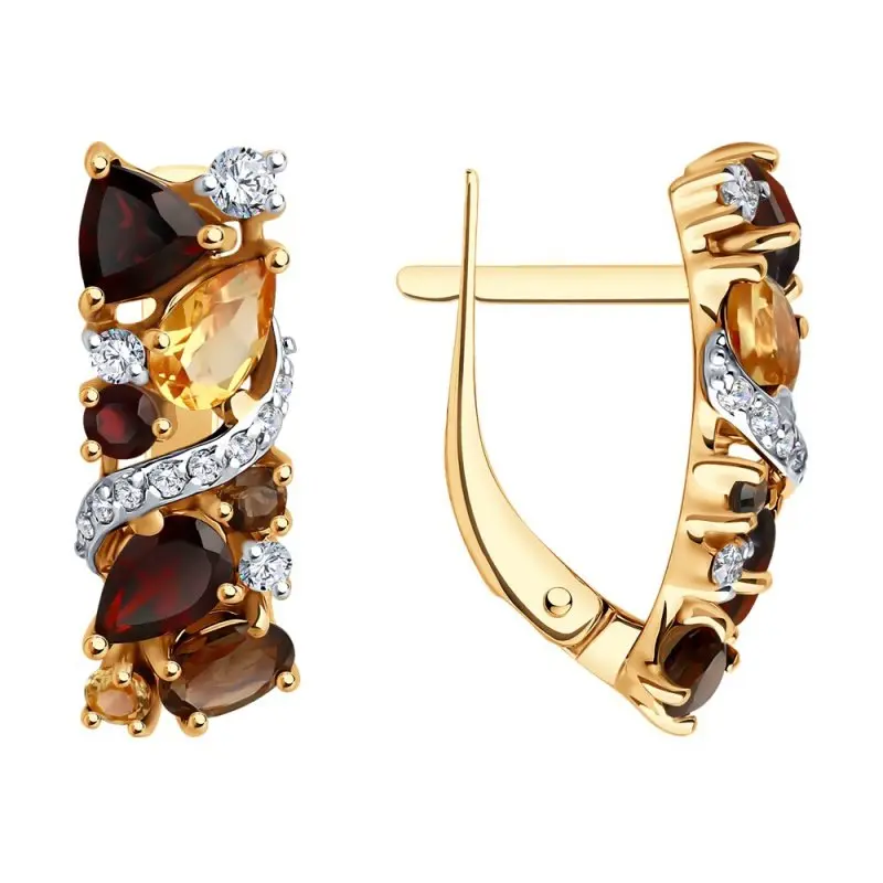 Серьги с английским замком из красного золота