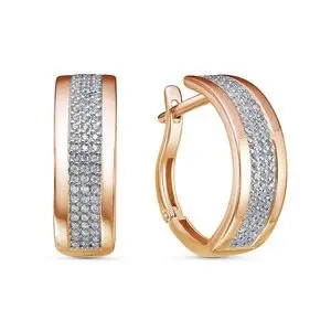 Серьги с английским замком из красного золота