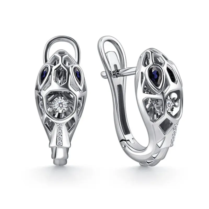 Серьги с английским замком из белого золота