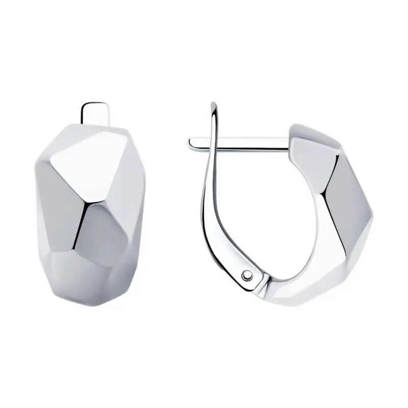 Серьги с английским замком из серебра