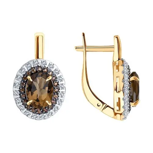 Серьги с английским замком из красного золота