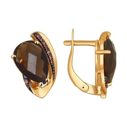 Серьги с английским замком из красного золота