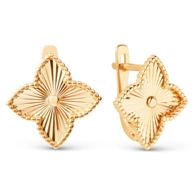 Серьги с английским замком из красного золота