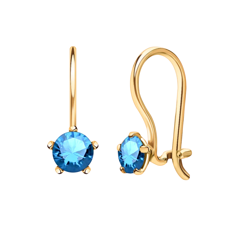 Серьги детские из красного золота