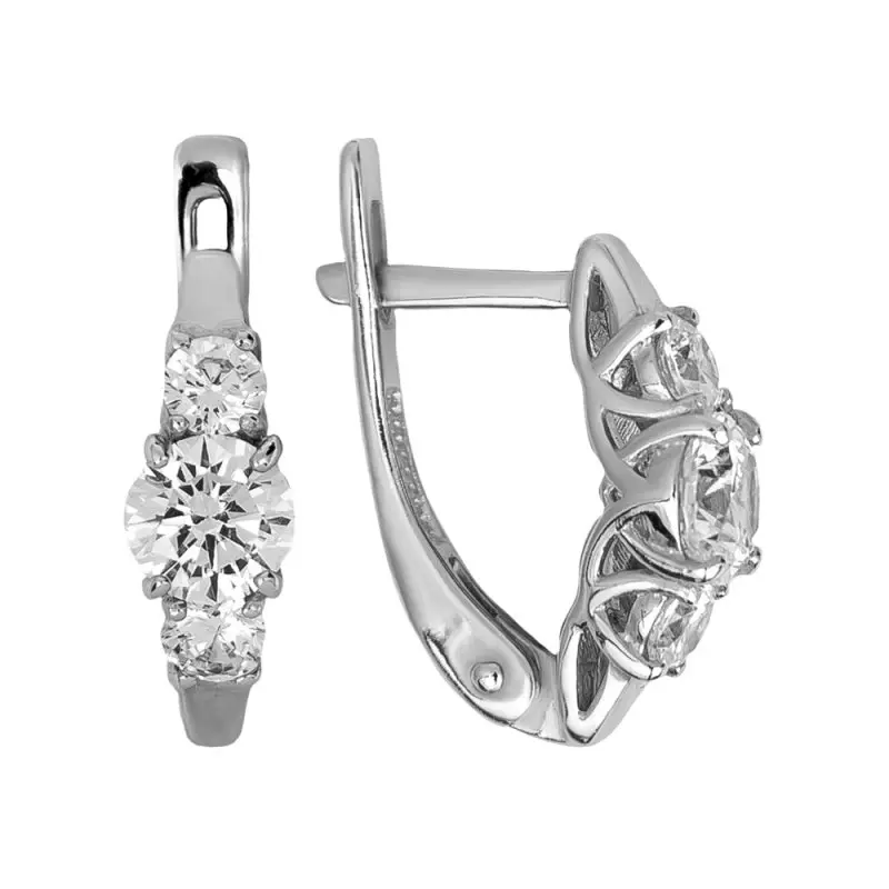 Серьги с английским замком из серебра