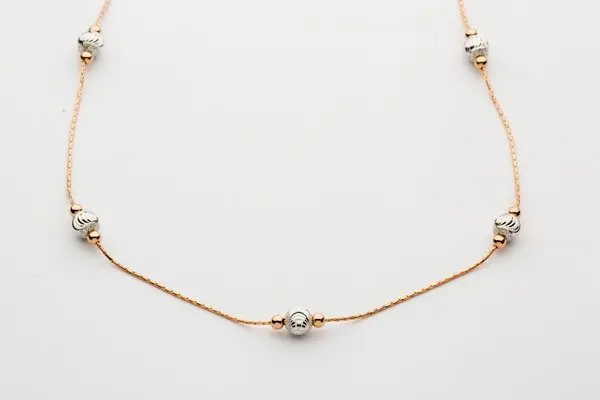 Цепь колье из комбинированного золота