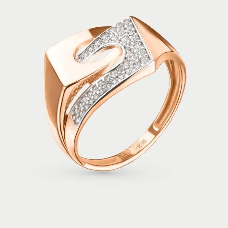 Кольцо декоративное из комбинированного золота