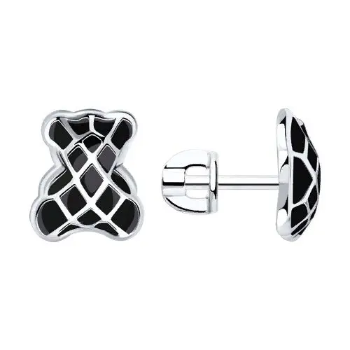 Серьги пуссеты из серебра вид 1