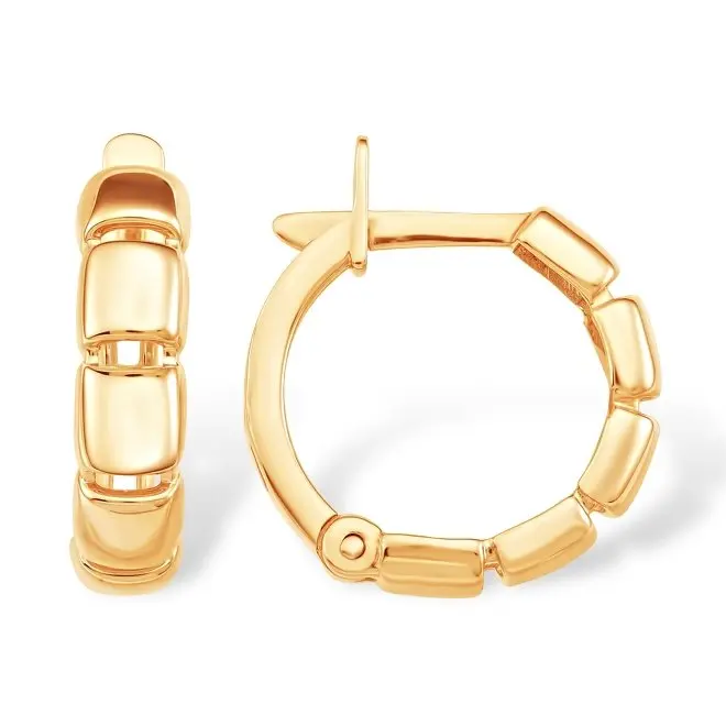 Серьги с английским замком из красного золота