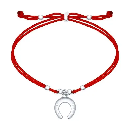 Браслет шнурок из серебра