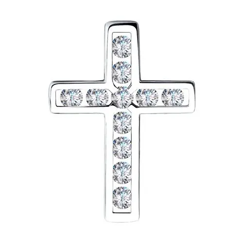 Подвеска декоративный крест из белого золота