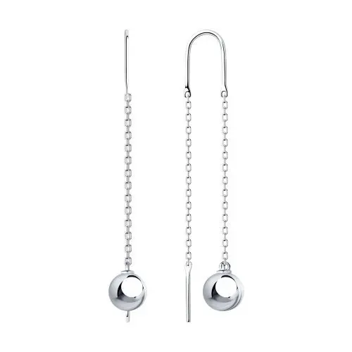 Серьги цепочки из серебра
