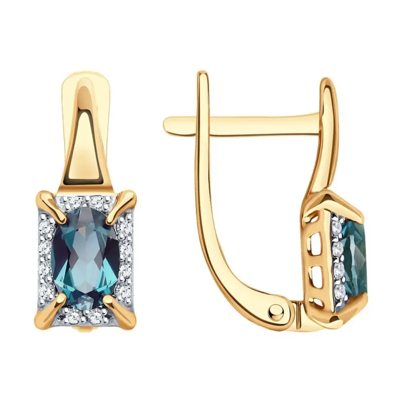 Серьги с английским замком из красного золота