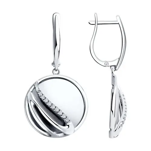 Серьги подвесные из серебра