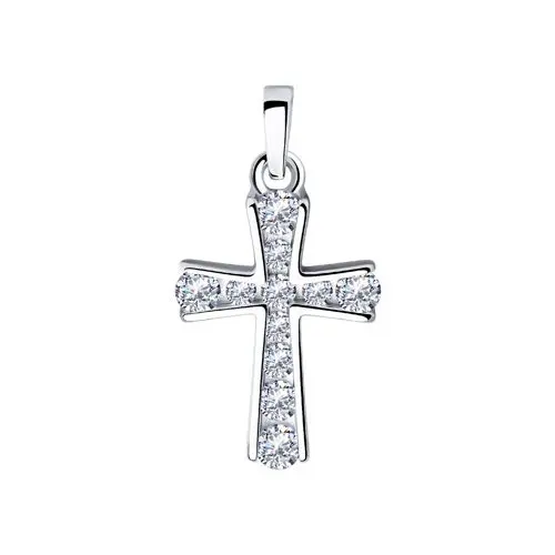 Подвеска декоративный крест из серебра