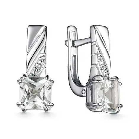 Серьги с английским замком из серебра