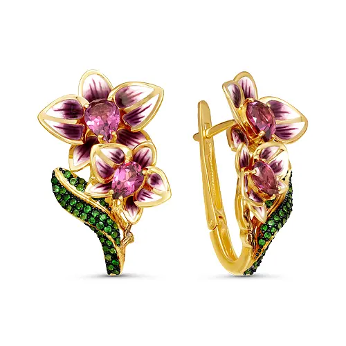 Серьги с английским замком из желтого золота