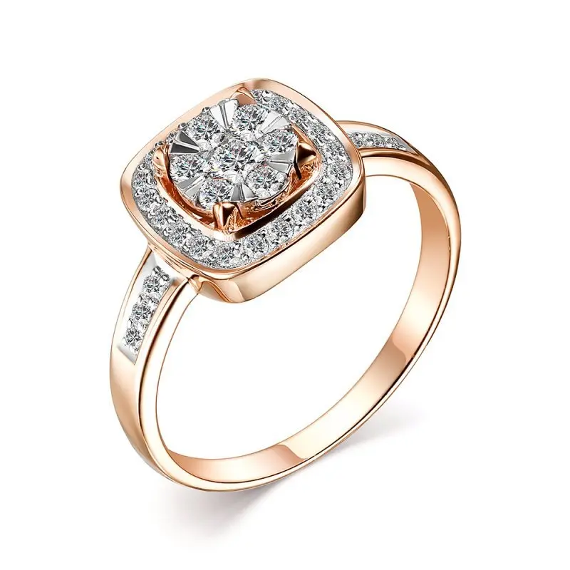 Кольцо декоративное из комбинированного золота