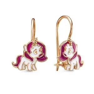 Серьги детские из красного золота