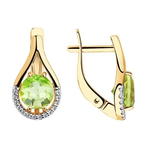 Серьги с английским замком из красного золота