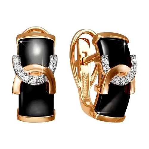 Серьги с английским замком из красного золота