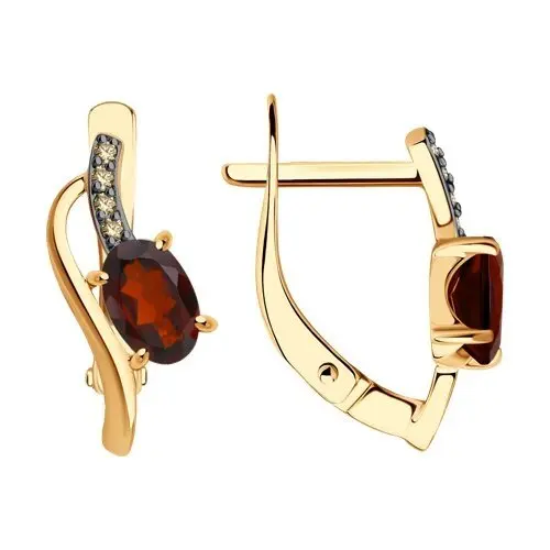 Серьги с английским замком из красного золота