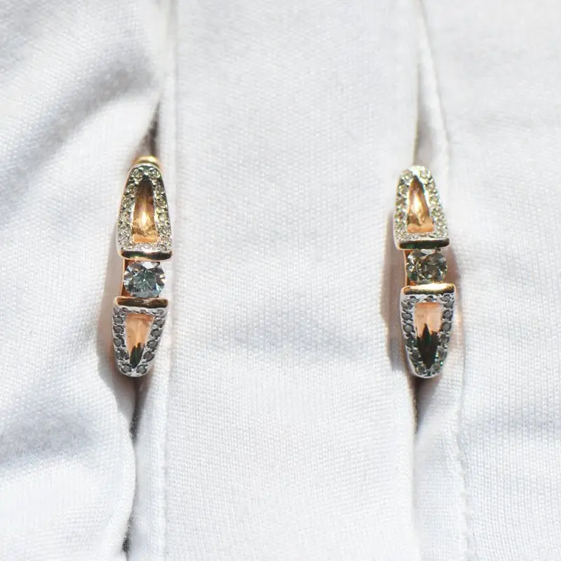 Серьги с английским замком из красного золота