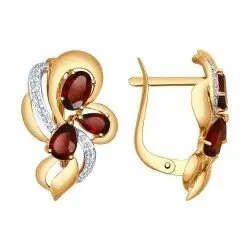 Серьги с английским замком из красного золота