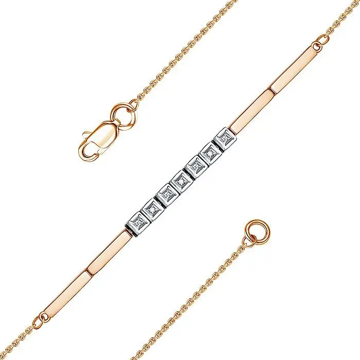 Браслет декоративный из комбинированного золота