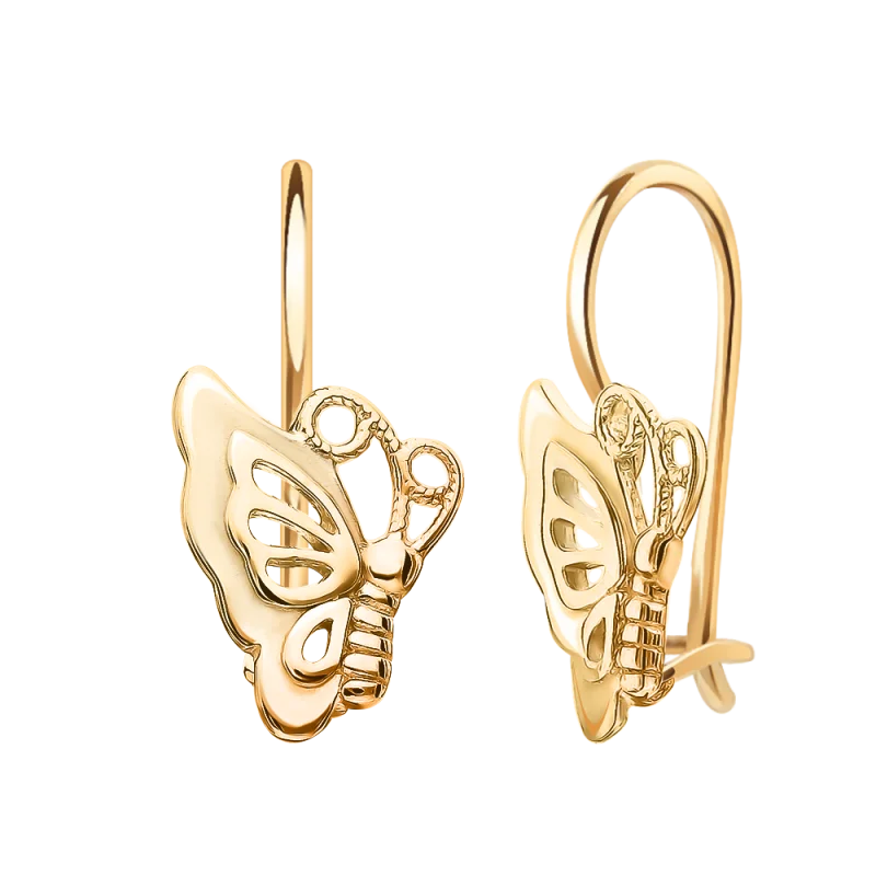 Серьги детские из красного золота